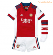 2021-22 Arsenal Kids Home Soccer Full Kits Shirt & Shorts & Socks