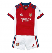 2021-22 Arsenal Kids Home Soccer Kits Shirt With Shorts