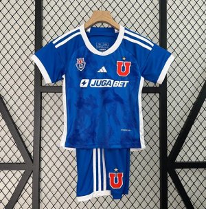 2024-25 Universidad de Chile Kids Home Soccer Kits Shirt With Shorts