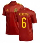 2020 EURO Spain Home Soccer Jersey Shirt A INIESTA 6