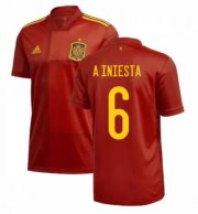 2020 EURO Spain Home Soccer Jersey Shirt A INIESTA 6