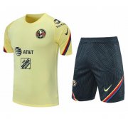 2021-22 Club America Yellow Training Kits Shirt with Shorts