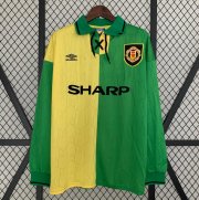 1992-94 Manchester United Retro Long Sleeve Away Soccer Jersey Shirt