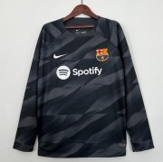 2023-24 Barcelona Black Long Sleeve Goalkeeper Soccer Jersey Shirt