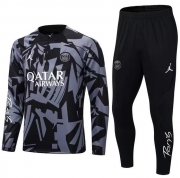 2022-23 PSG X Jordan Black Grey Training Kits Sweatshirt with Pants