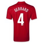 2013 England #4 GERRARD Away Red Jersey Shirt