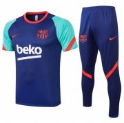 2021-22 Barcelona Blue Training Kits Shirt with Pants