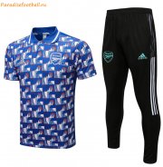 2022-23 Arsenal Blue Polo Kits Shirt + Pants