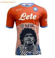 2021-22 Napoli Maglia Gara Maradona Special Orange Soccer Jersey Shirt