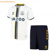 2021-22 Everton Kids Third Away Soccer Jersey Kit Shirt With Shorts