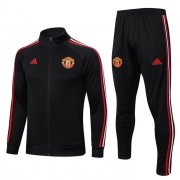 2022-23 Manchester United Black Stripe Training Kits Jacket with Pants