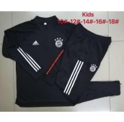 Kids 2020-21 Bayern Munich Black Sweatshirt and Pants Training Kits