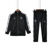 Kids 2019-20 PSG Jordan Black Jacket and Pants Training Kits