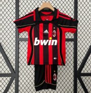 2006-07 AC Milan Retro Kids Home Soccer Kits Shirt With Shorts