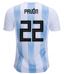Cristian Pavon #22 2018 World Cup Argentina Home Soccer Jersey Shirt