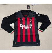 2022-23 AC Milan Long Sleeve Home Soccer Jersey Shirt
