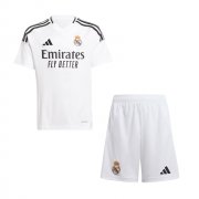 2024-25 Real Madrid Home Kids Soccer Kits Shirt With Shorts
