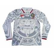 1998 Mexico Retro Long Sleeve Away White Soccer Jersey Shirt