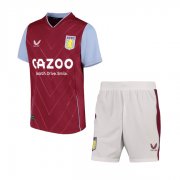 Kids Aston Villa FC 2022-23 Home Soccer Kits Shirt With Shorts