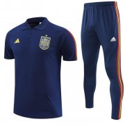 2022 FIFA World Cup Spain Navy Polo Kits Shirt + Pants