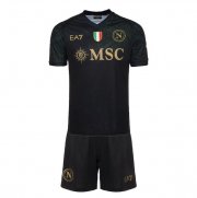 Kids Napoli 2023-24 Third Away Maglia Gara Soccer Kits Shirt With Shorts