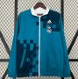 2024-25 Real Madrid Blue White Reversible Trench Coat Jacket