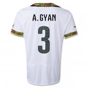 Ghana 2014 A. GYAN Home Soccer Jersey