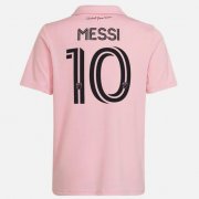 Kids Inter Miami 2023-24 Pink Home Soccer Kits Shirt With Shorts Messi #10