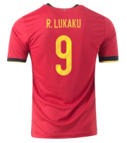 2020 EURO Belgium Home Soccer Jersey Shirt Romelu Lukaku 9