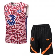 2022-23 Chelsea Red White Training Vest Kits Shirt with Shorts