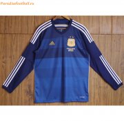 2014 Argentina Retro Final Version Long Sleeve Away Soccer Jersey Shirt
