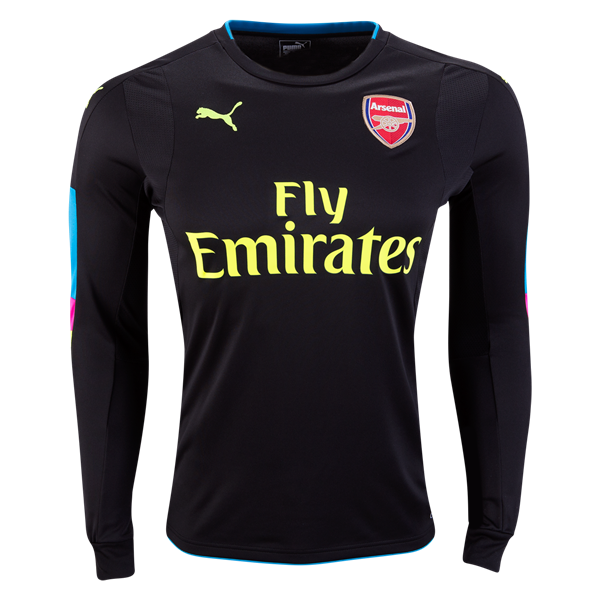 2016-17 Arsenal Black Goalkeeper Long Sleeve Soccer Jersey