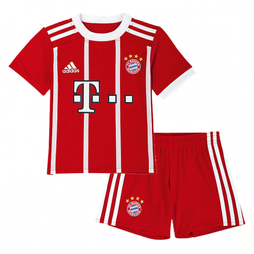 Kids Bayern Munich 2017-18 Home Soccer Shirt With Shorts