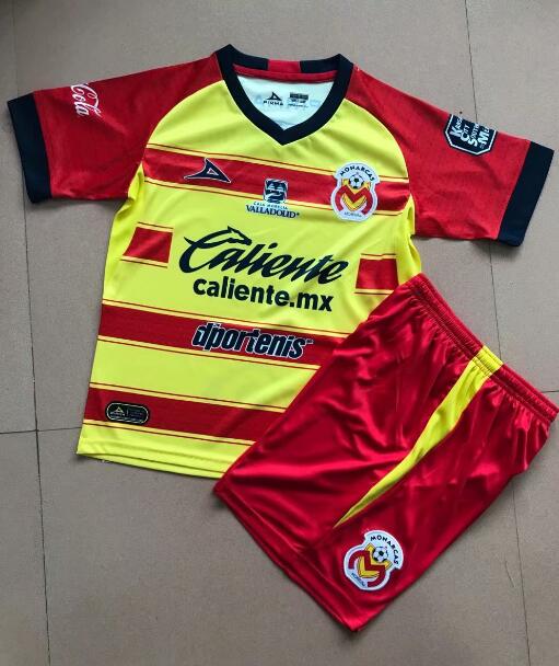 Kids Monarcas Morelia 2019-20 Home Soccer Shirt With Shorts