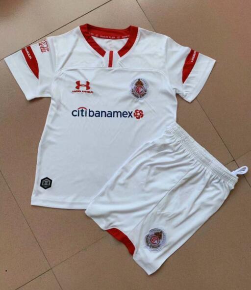 Kids Deportivo Toluca 2019-20 Away Soccer Shirt With Shorts
