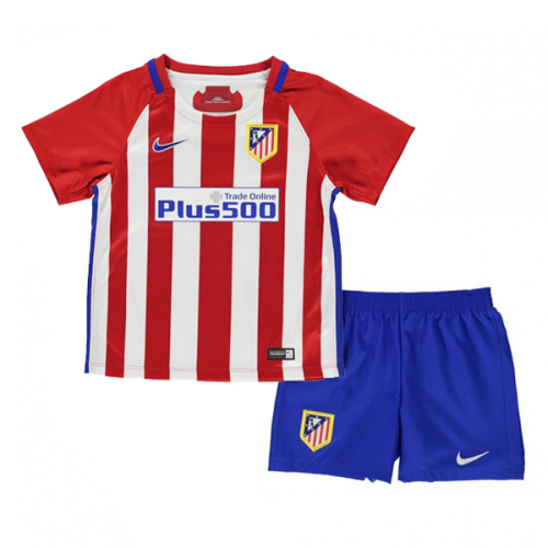 Kids Atletico Madrid 2016-17 Home Soccer Shirt With Shorts