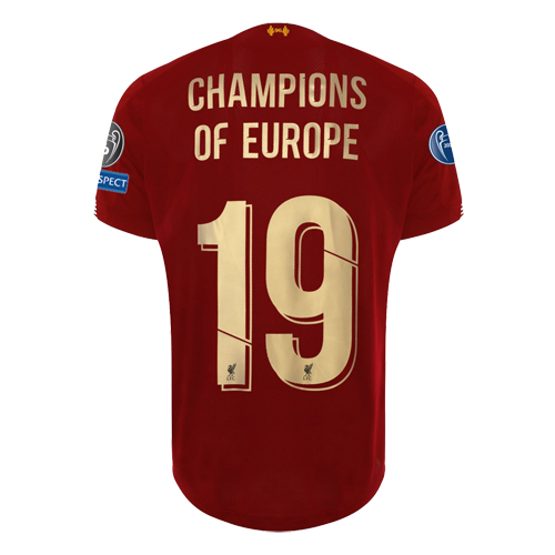 2019-20 Liverpool UCL Champion 19 Cups Home Soccer Jersey Shirt