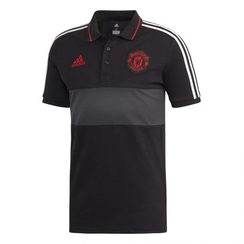 2018-19 Manchester United Black White Polo Shirt