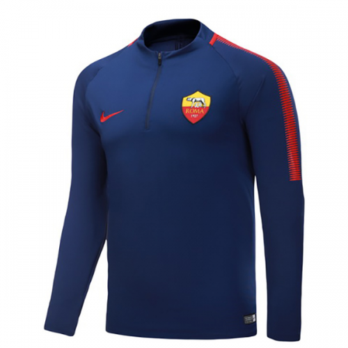 2017-18 Roma Navy Zipper Sweat Top Shirt